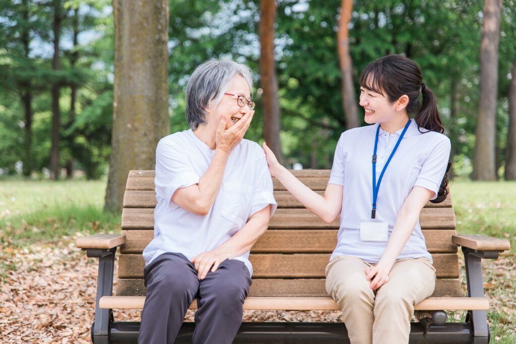 介護士との談笑